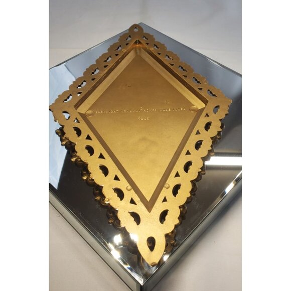 Vintage Homco Wall Vase Gold Diamond Shaped Art Plaques #7225 - Picture 2 of 7